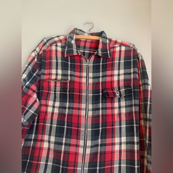 Jones new York sport vtg plaid zip up jacket coat fall size large? - Picture 4 of 6